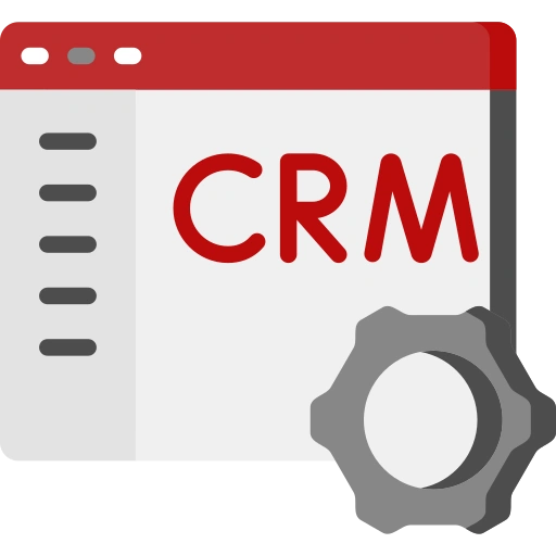 red black gray CRM icon