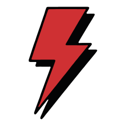 chat lightning red and black icon